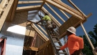 Workers build homes in Lillington, North Carolina.