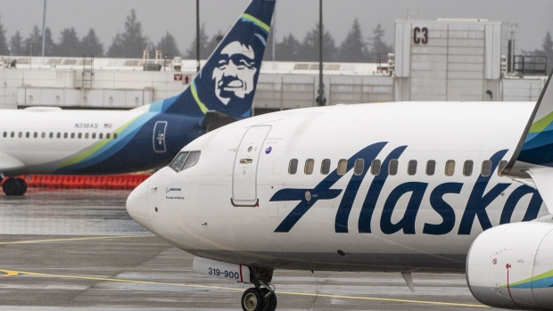 <p>An Alaska Airlines jet.</p>