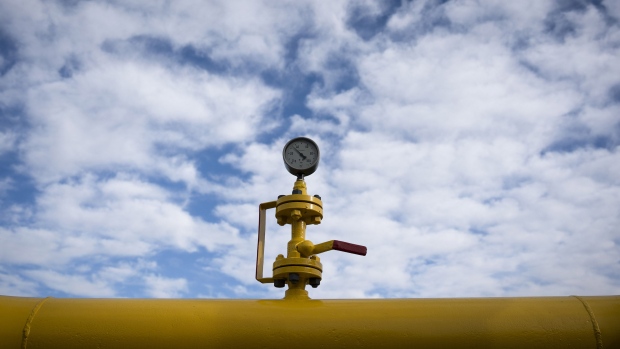 A pressure gauge on yellow pipework at a gas storage facility. Photographer: Bloomberg Creative Photos/Bloomberg Creative Collection