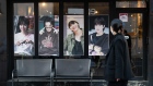 Photos of J-hope, a member of K-pop boy band BTS, at a cafe near the Hybe Co. headquarters in Seoul, South Korea, on Sunday, Feb. 19, 2023. Hybe is scheduled to report earning results on Feb. 21. Photographer: SeongJoon Cho/Bloomberg