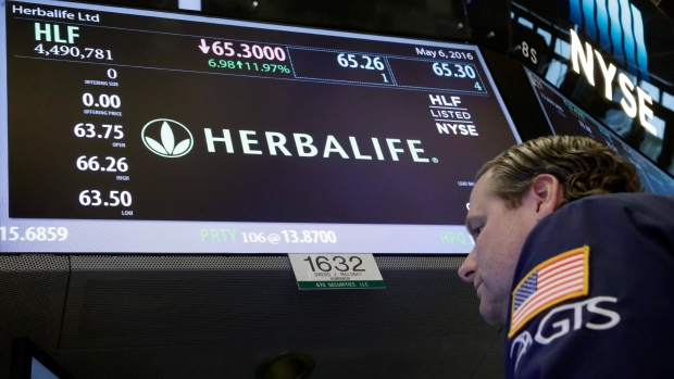The Herbalife logo seen at NYSE