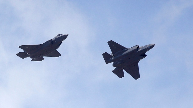 Two F-35 jets arrive at Hill Air Force Base, in northern Utah.