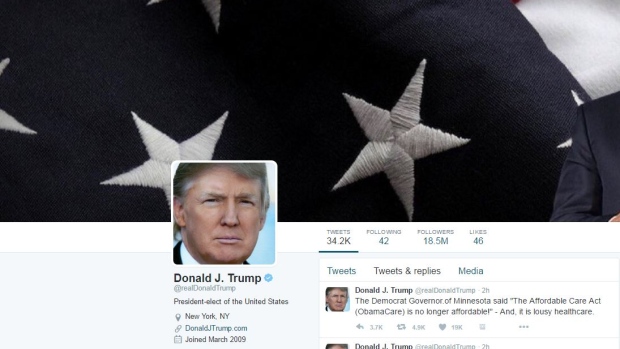 Donald Trump's Twitter account 