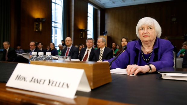 Federal Reserve Chair Janet Yellen prepares to speak before a Senate Banking Committee, Feb.14 2017.