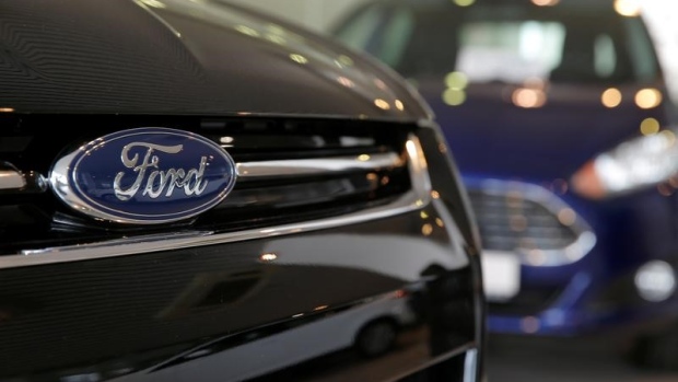 Ford cars are seen on sale at a dealership of Genser company in Moscow, Russia