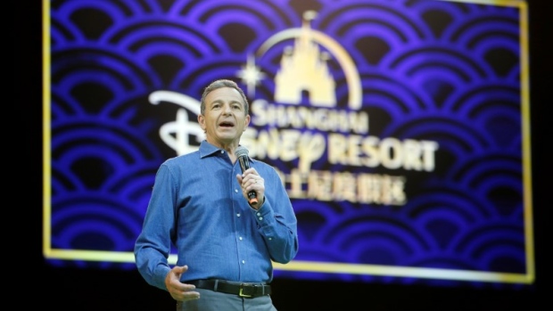 Disney's Chief Executive Officer Bob Iger holds a news conference at Shanghai Disney Resort