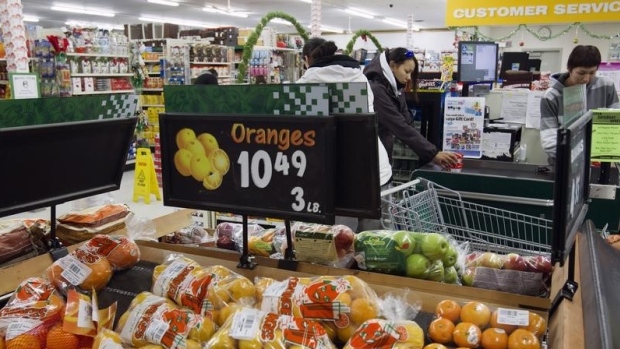 Prices are displayed for oranges at a store in Atawapiskat, Ontario