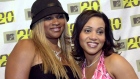 Sandi Denton, left, and Cheryl James  of the rap group Salt 'N' Pepa in 2001