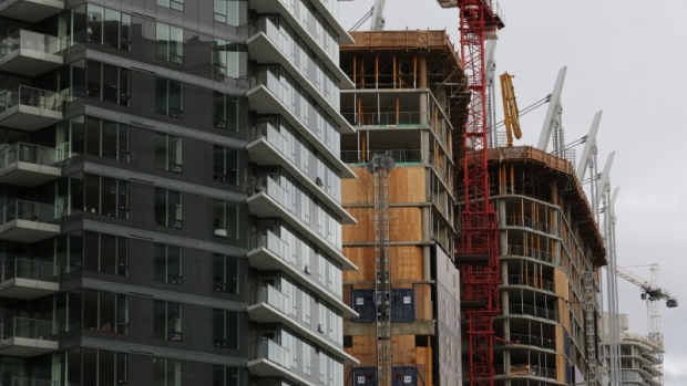 New condominium towers are seen under various stages of construction in downtown Vancouver. 