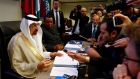 OPEC President, Saudi Arabia's Energy Minister Khalid al-Falih, and OPEC Secretary General Mohammad 