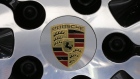 A Porsche logo is seen at the 2017 New York International Auto Show in New York City