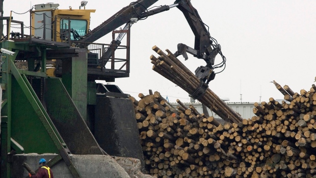 The Tembec softwood lumber plant in operation in Senneterre, Quebec