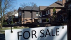 A "For Sale" sign is shown in front of west-end Toronto homes