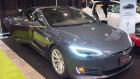 The Tesla Model S 75D is seen at the Electric Vehicle Show Friday, May 26, 2017 in Montreal.