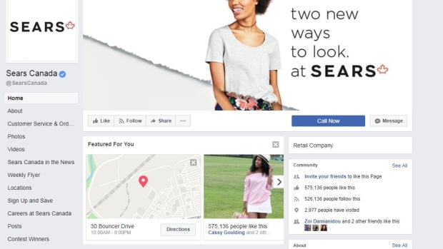 Sears Canada Facebook Page 