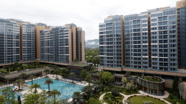 Newly built Park Yoho Genrova by major developer Sun Hung Kai Properties is seen in Hong Kong.