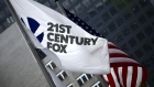 The flag of the Twenty-First Century Fox Inc is seen waving at the company headquarters in Manha