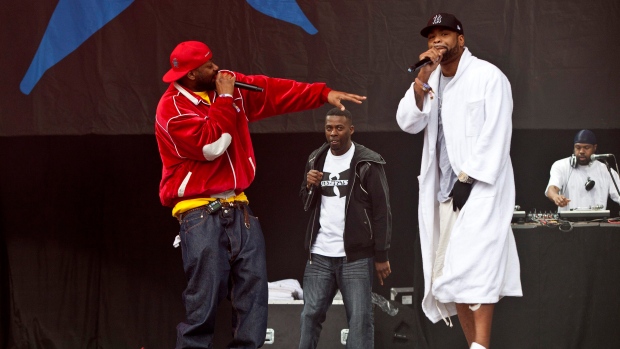 Members of The Wu-Tang Clan perform at the 2011 Glastonbury Festival.