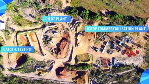 Overhead look of the operations at the Catalao project mine site
