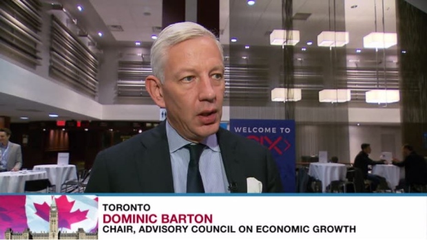Dominic Barton, chair of Finance Minister Bill Morneau's Advisory Council on Economic Growth
