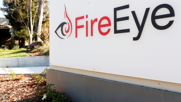 The FireEye logo is seen outside the company's offices in Milpitas, California, Dec. 29, 2014