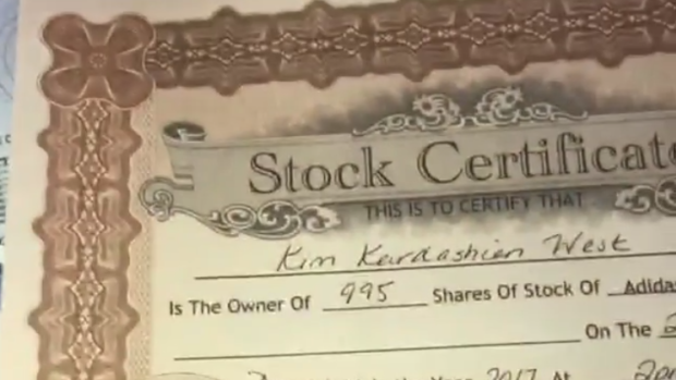 Kim Kardashian stock certificate