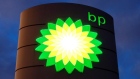 The logo of BP is seen at a petrol station in Kloten, Switzerland, October 3, 2017