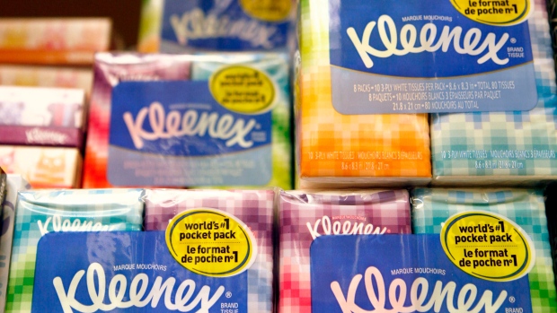 Kleenex tissues, a Kimberly Clark brand