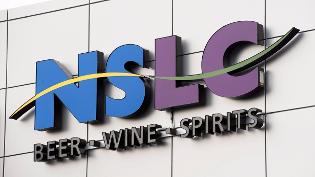 The logo of the Nova Scotia Liquor Commission is seen in Halifax. 