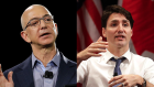Amazon CEO Jeff Bezos and Canadian Prime Minister Justin Trudeau. 